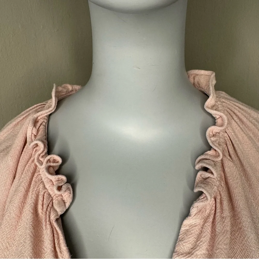 XIRENA Camila Crepe Top Rosefinch Pale Pink V-Neck Long Sleeve Loose Fit Size SM - Picture 7 of 16